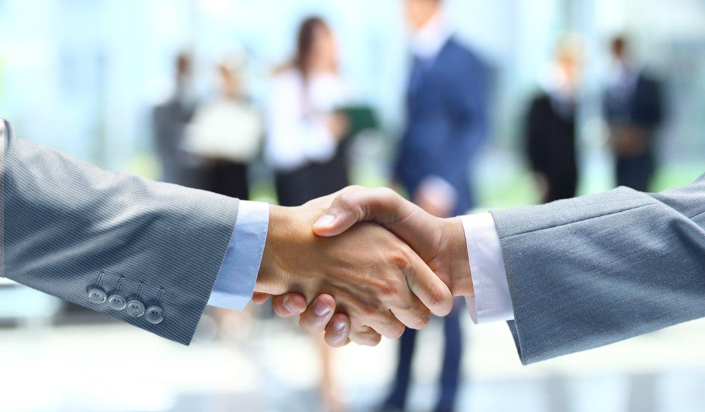 two men handshake